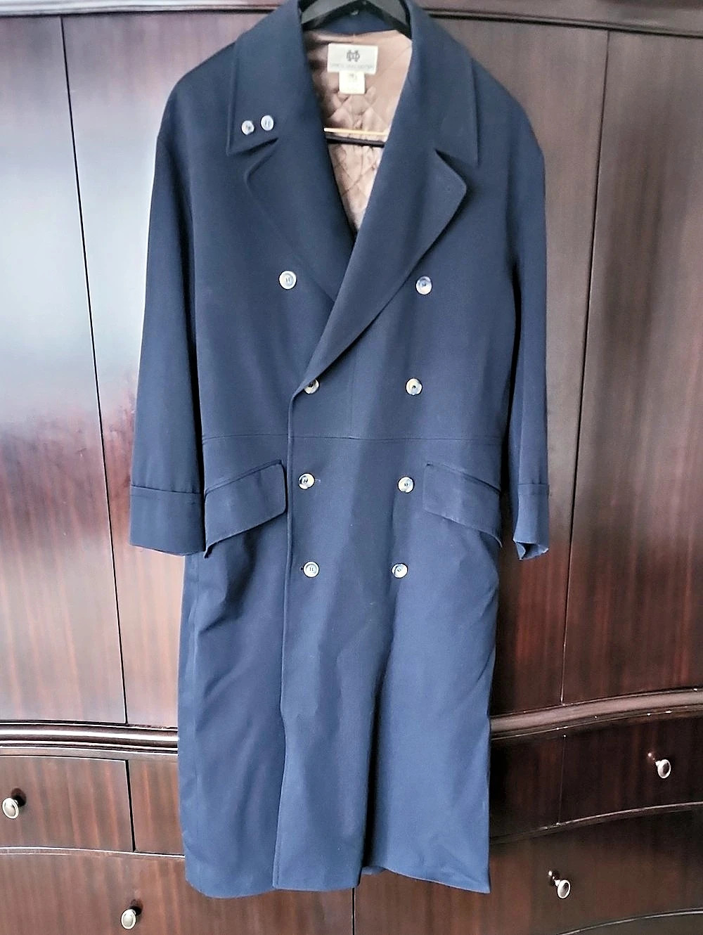 Dries Van Noten Wool Double-Breasted Coat Blue Size EU48/US38 Like New